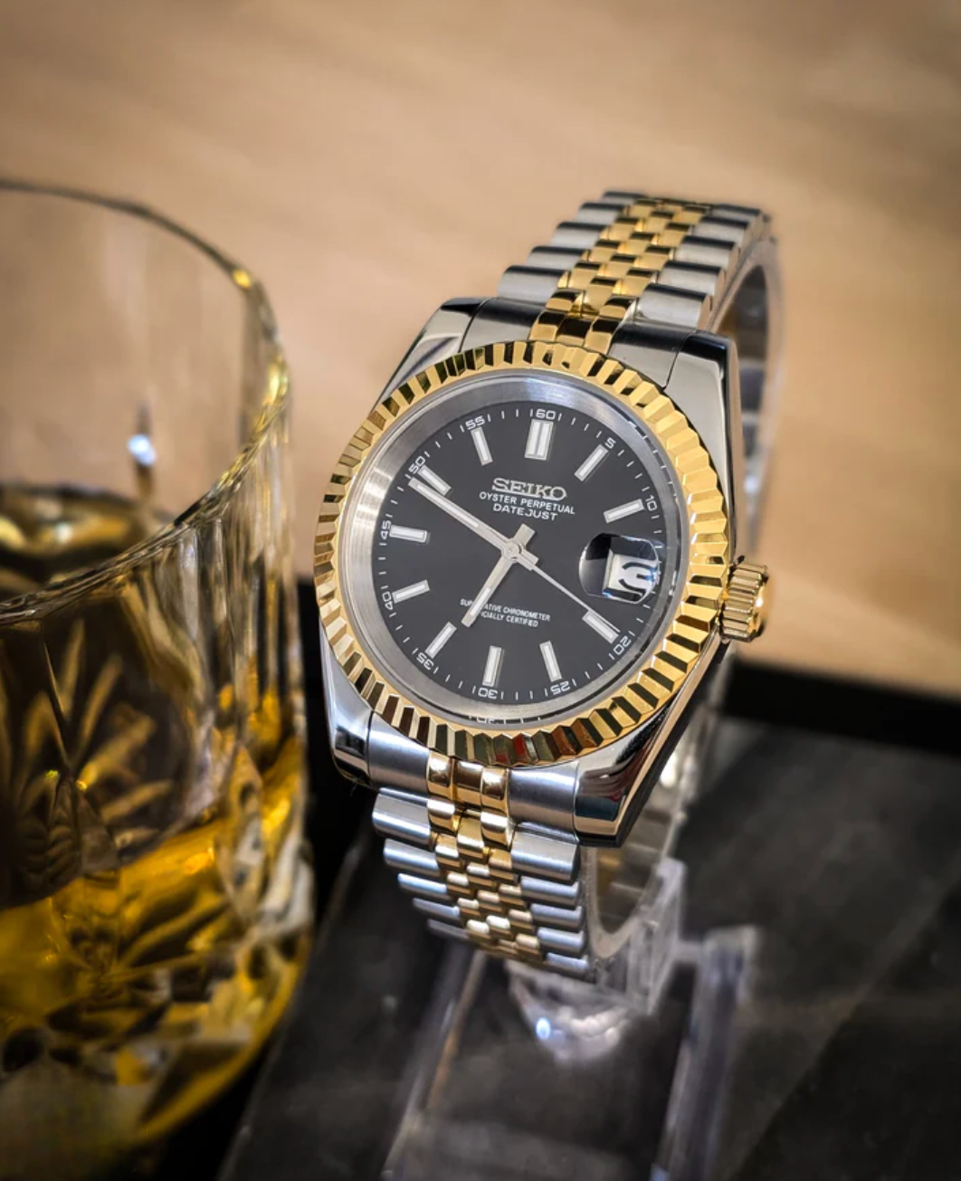 SEIKOJUST FLUTED | TWOTONE CLASSIC BLACK