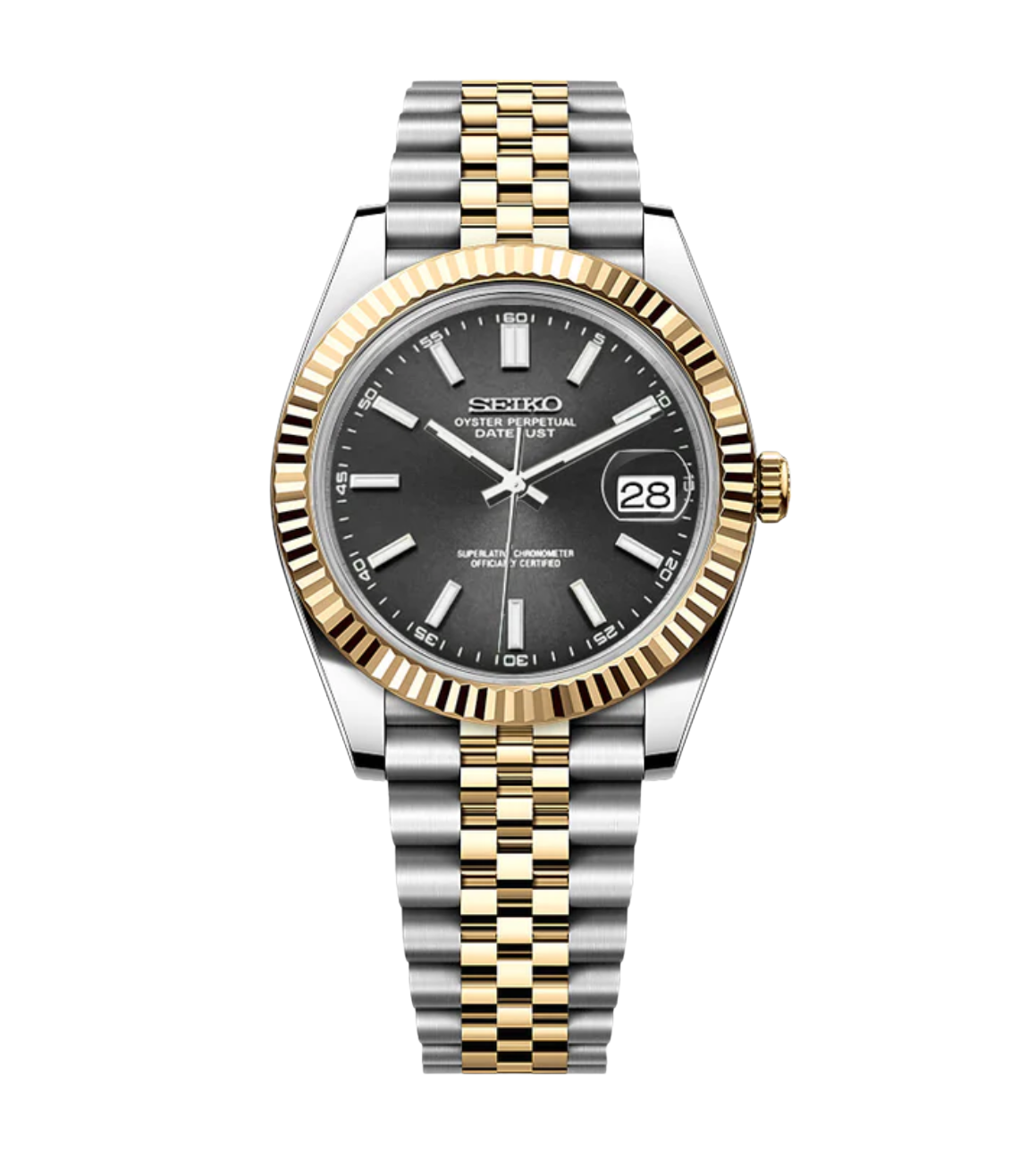 SEIKOJUST FLUTED | TWOTONE CLASSIC BLACK