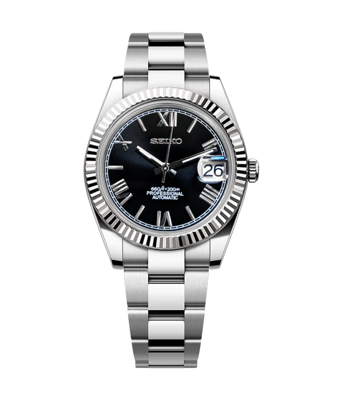 SEIKOJUST FLUTED | ROMAN BLACK