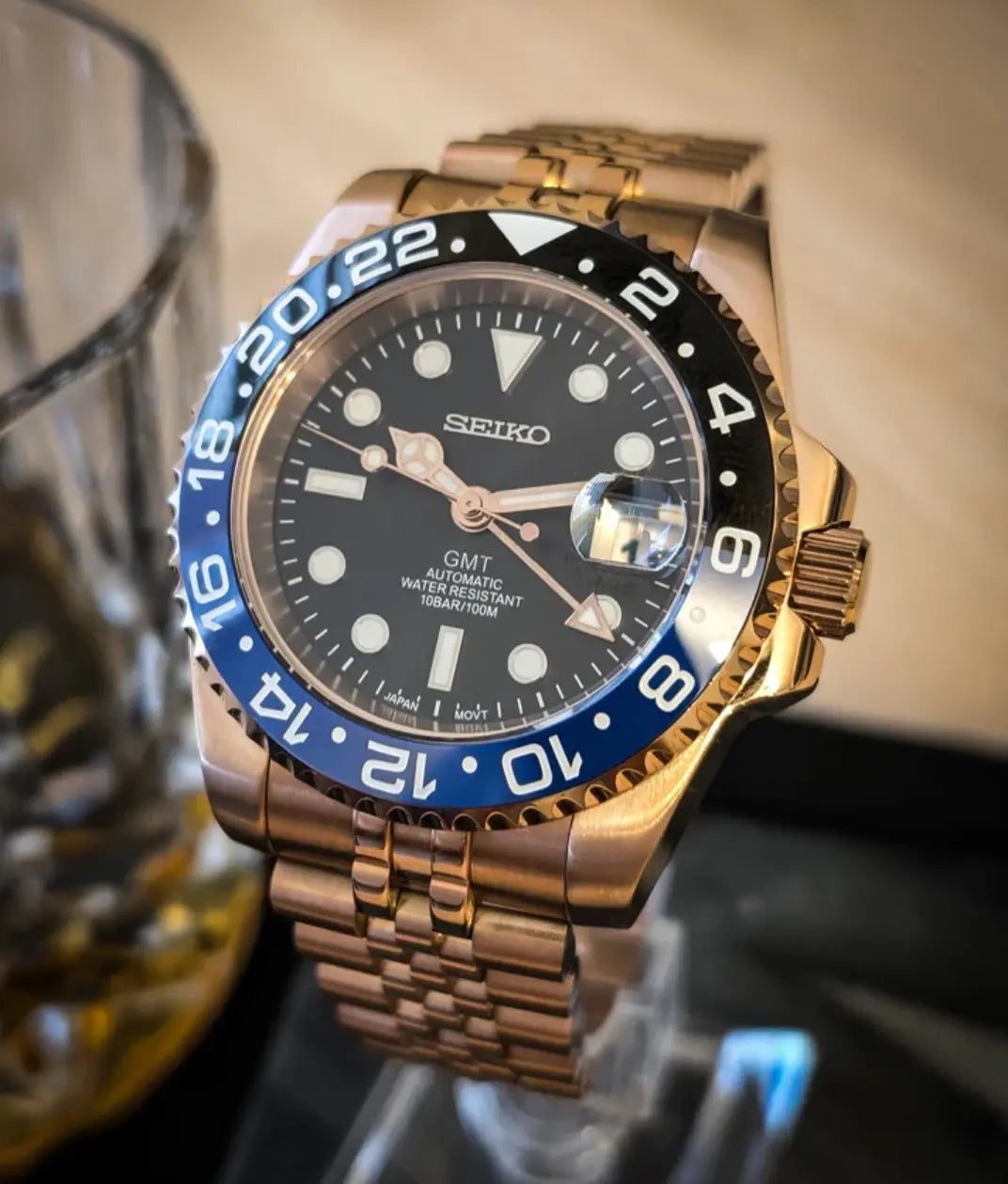 SEIKOGMT | ROSE GOLD BATMAN