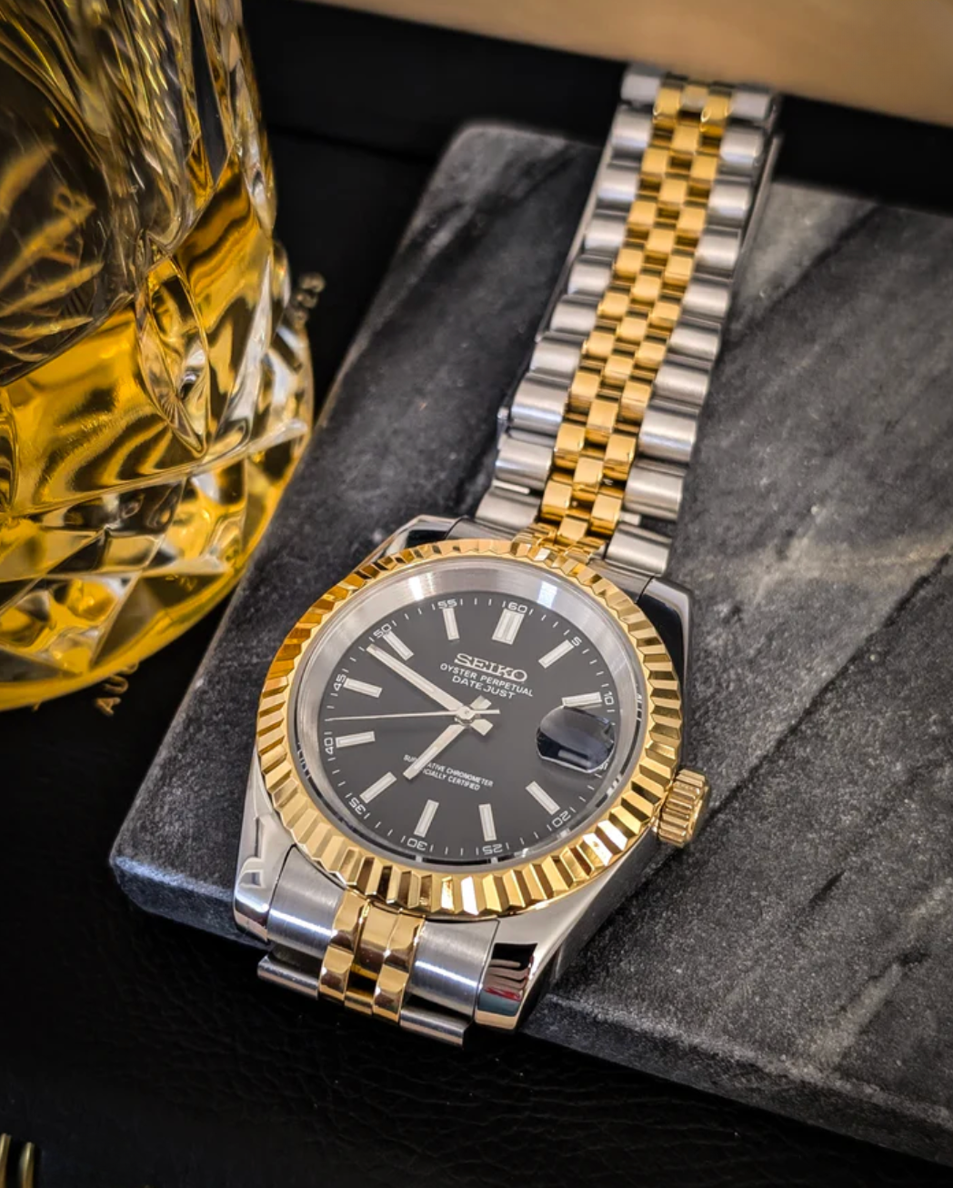 SEIKOJUST FLUTED | TWOTONE CLASSIC BLACK