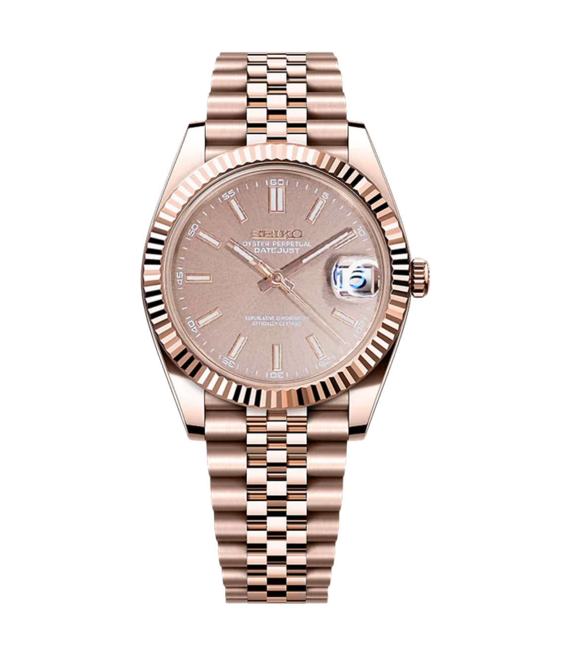 SEIKOJUST FLUTED | ROSE GOLD CHOCOLATE