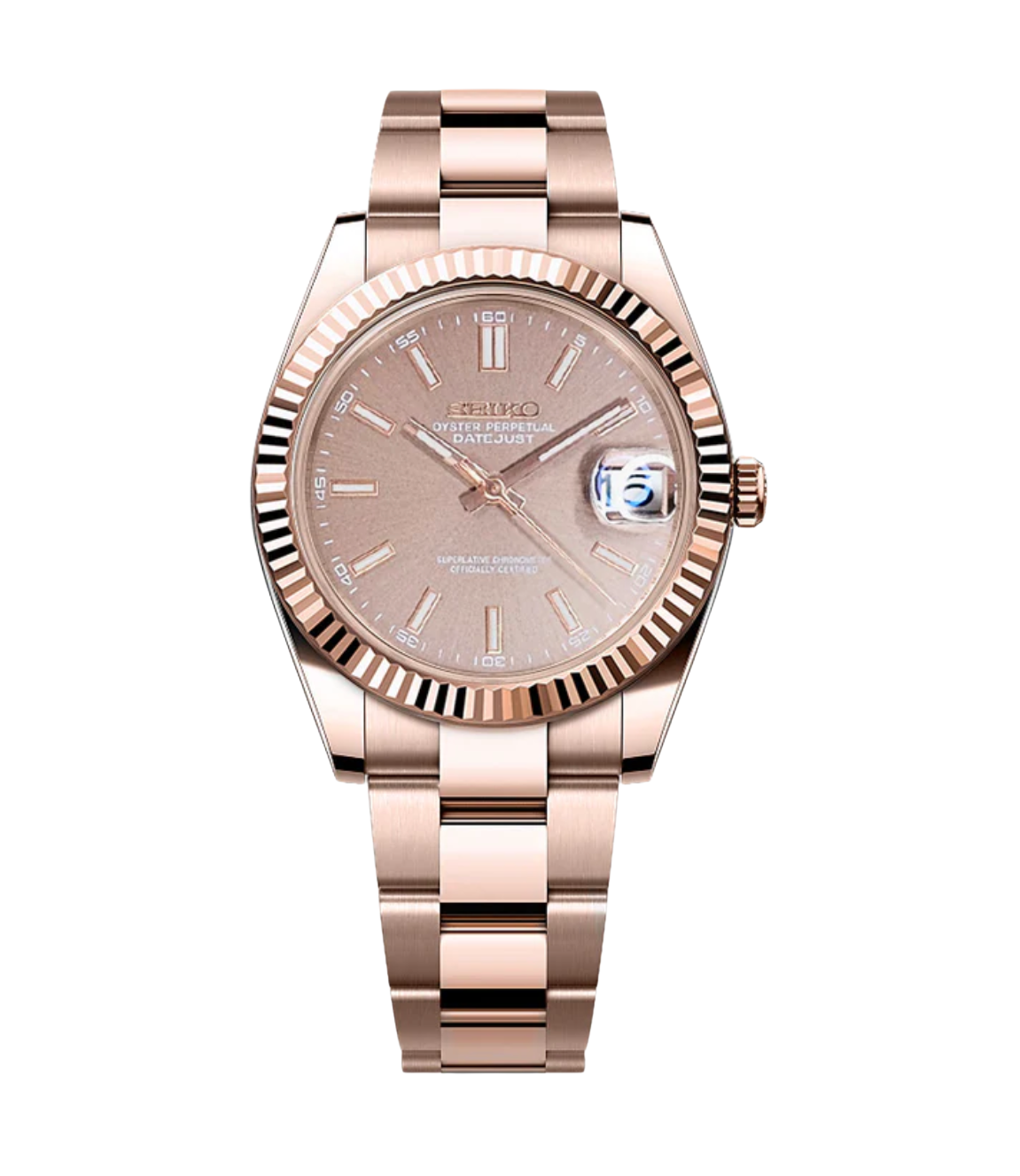 SEIKOJUST FLUTED | ROSE GOLD CHOCOLATE